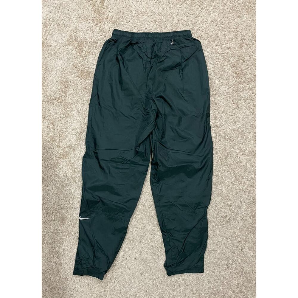 VINTAGE 90s Y2K Nike White Tag Green Nylon Wind Pants Adult Men's Size M Joggers - Picture 5 of 15